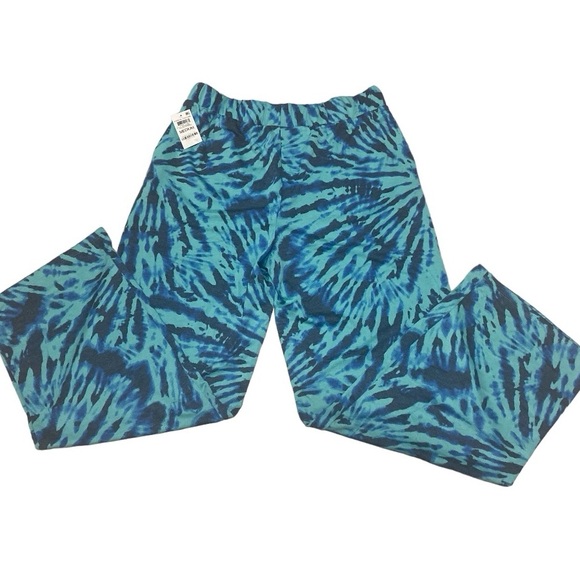 Jenni High-Rise Wide-Leg Lounge Pajama Pants Size M Ocean Aqua Tie Dye Burst - Picture 6 of 6